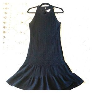 Black Crochet fit & flare dress